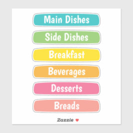 Adesivo Divisores de Receitas Personalizados
