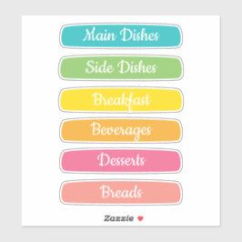 Adesivo Divisores de Receitas Personalizados