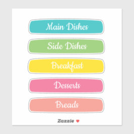 Adesivo Divisores de Receitas Personalizados