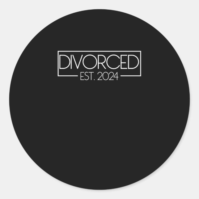 Adesivo Divorciado Est. 2024 Finalmente Divorciado Funny (Frente)
