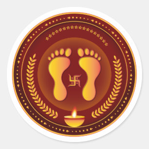 Adesivo Diwali Charan Lakshmi Dourada