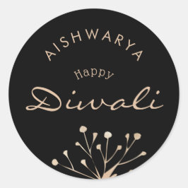 Adesivo Diwali preto e ouro personalizável