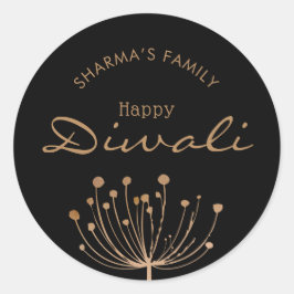 Adesivo Diwali preto e ouro personalizável