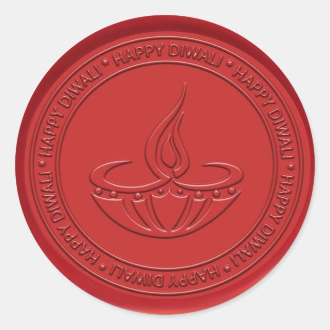 Adesivo Diwali - Sinal de lâmpada - Selo de cera (Frente)