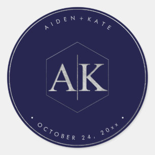 Adesivo DIY Faux Silver Monograma