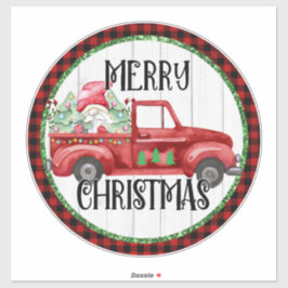 Adesivo DIY Gnomo Christmas Red Truck