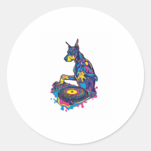 Adesivo DJ Doberman - Club Vibe Party Dog