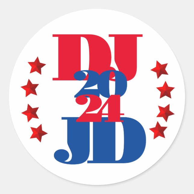 Adesivo DJ e JD 2024 Trump Vance Eletion Sticker (Frente)