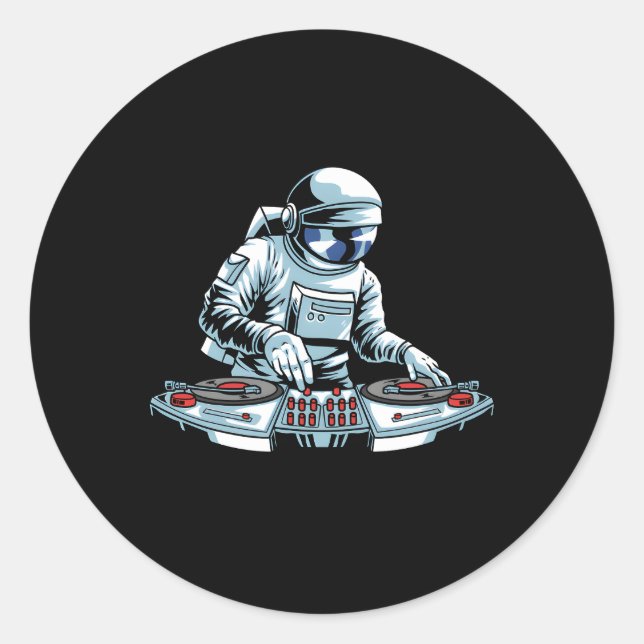 Adesivo Dj Gear Set Turntable Vinyl Astronaut Jockey (Frente)