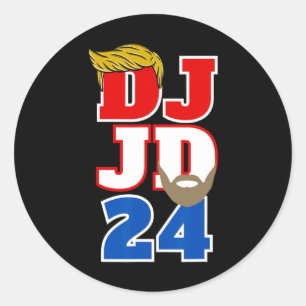 Adesivo Dj Jd 24 Trump Cabelo Vance Barba 2024 Republicano