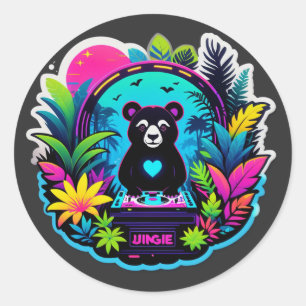 Adesivo DJ Panda da Selva Neon