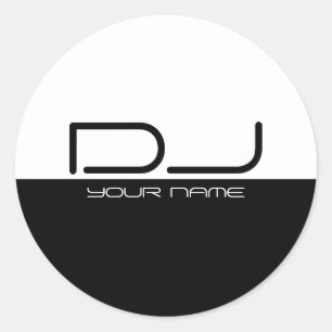 Adesivo DJ preto e branco moderno