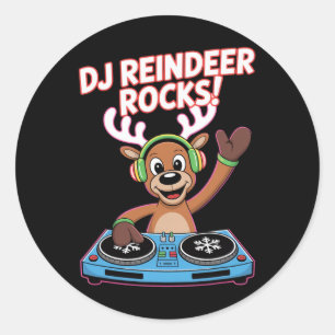 Adesivo Dj Reindeer Rocks Christmas Dj Groove