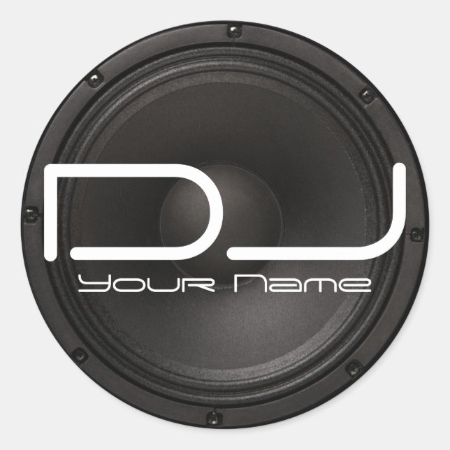 Adesivo DJ Sticker com Design de Bass (Frente)