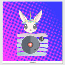Adesivo DJ Unicórnio – Magia de Vibrações de Festa Design