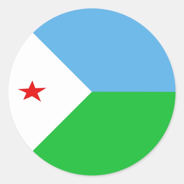 Adesivo Djibouti Fisheye Flag Sticker (Frente)