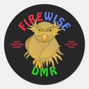 Adesivo DMR Firewise Owl Stickers & more (preto)