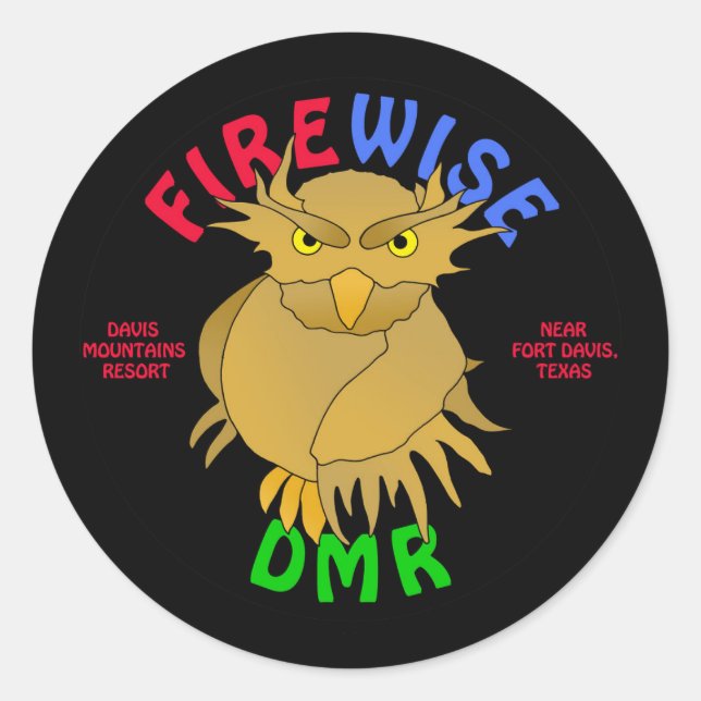 Adesivo DMR Firewise Owl Stickers & more (preto) (Frente)