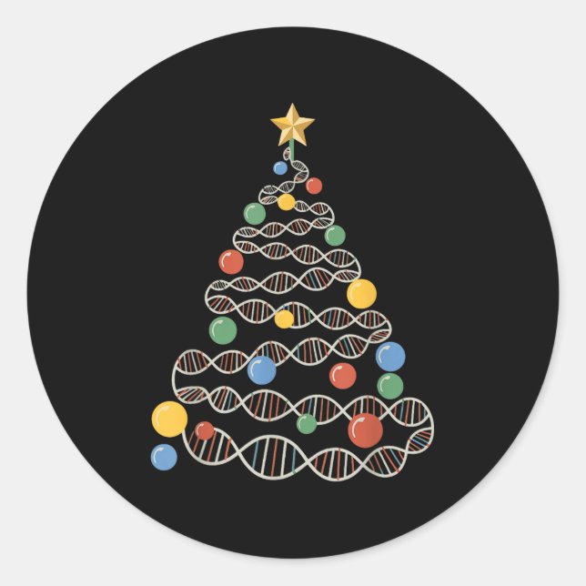 Adesivo Dna Helix Christmas Tree Scientist Biology Science (Frente)