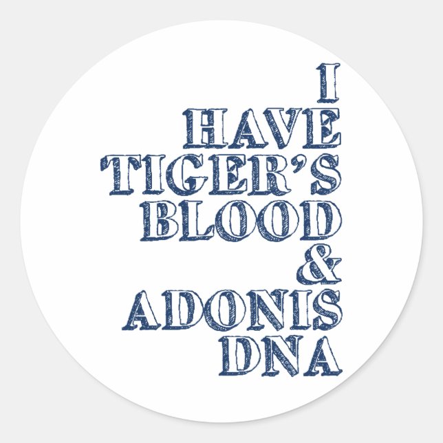 Adesivo Dna Sheen, adonis do sangue de Tiger (Frente)