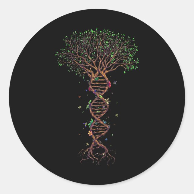Adesivo Dna Tree Geneticamente Engraçado Dia da Terra Plan (Frente)