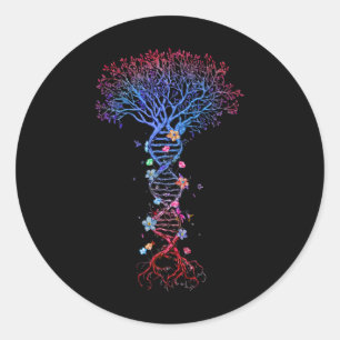 Adesivo Dna Tree Root Life Geneticamente Funny Earth Day A