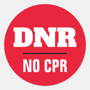 Adesivo DNR Não há aviso médico de CPR