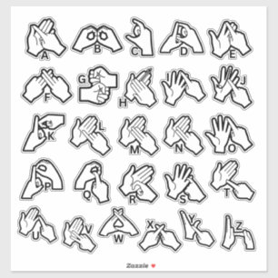Adesivo do Alfabeto BSL/Auslan – Auxílio Visual pa