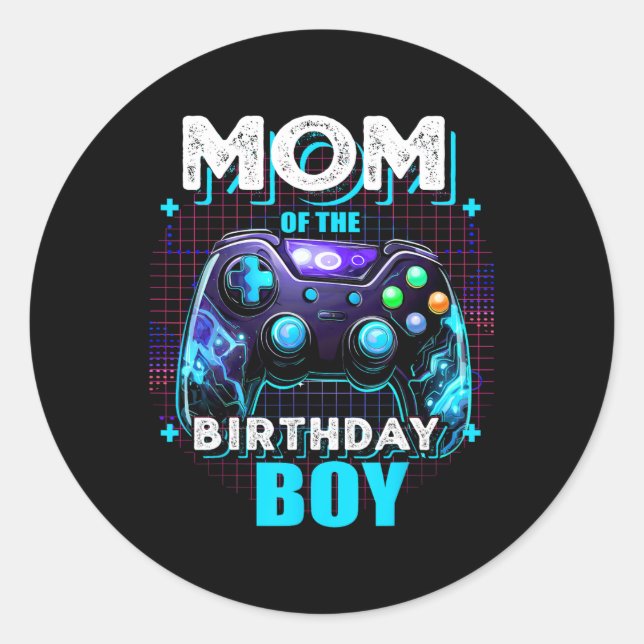 Adesivo Do Aniversário Do Jogo De Vídeo De Aniversário P (Frente)