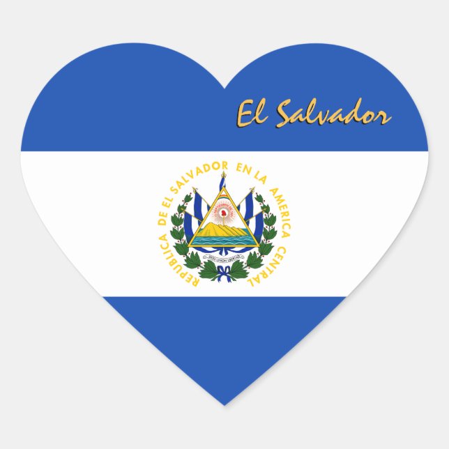 Adesivo do Coração de El Salvador, Bandeira Patrió (Frente)