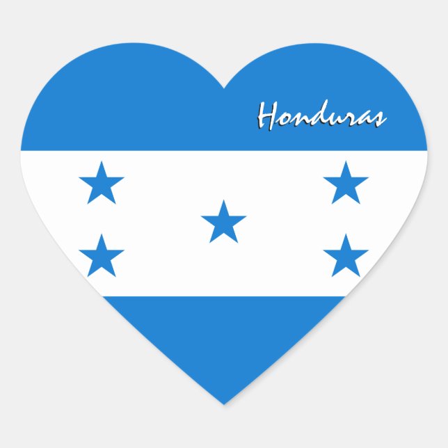 Adesivo do Coração de Honduras, Bandeira Patriótic (Frente)
