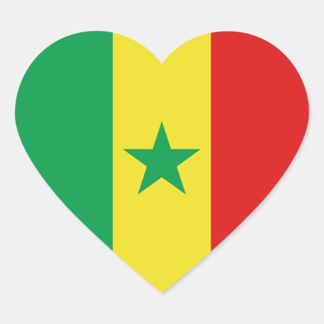 Adesivo do Coração do Sinalizador Senegal (Frente)