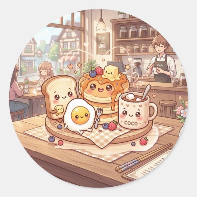 Adesivo do Cute Breakfast Cafe (Frente)