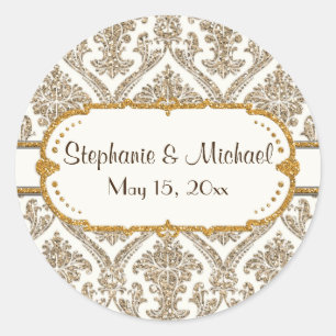 Adesivo Do damasco Dourado do brilho do falso artigos de