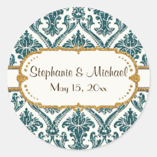 Adesivo Do damasco Dourado do brilho do falso artigos de