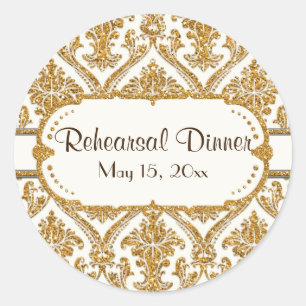 Adesivo Do damasco Dourado do brilho do falso artigos de