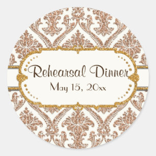 Adesivo Do damasco Dourado do brilho do falso artigos de