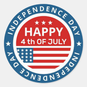 Adesivo do Dia da Independência, 4 de julho clás