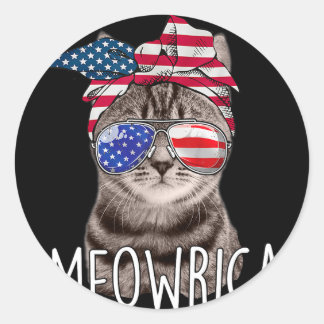 Adesivo Do Dia da Independência Meowrica Meowrica Cat
