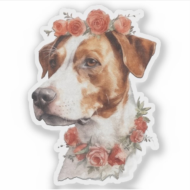 Adesivo do Dia dos Namorados com Cachorro Usando F (Frente)