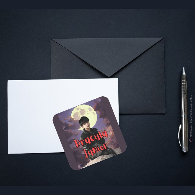 Adesivo do Dracula Júnior (DJ Sticker / Envelope Seal designed by Poet Adiela Akoo. Browse my store for great gift ideas & more)