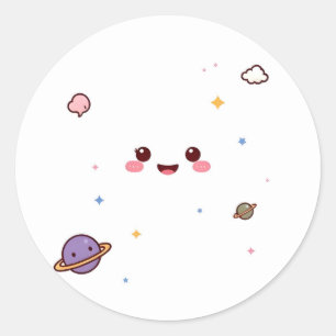 Adesivo do Espaço Feliz Kawaii Fofo