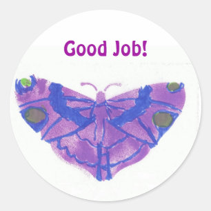 Adesivo Do "etiquetas bom trabalho" (grande) w/purple