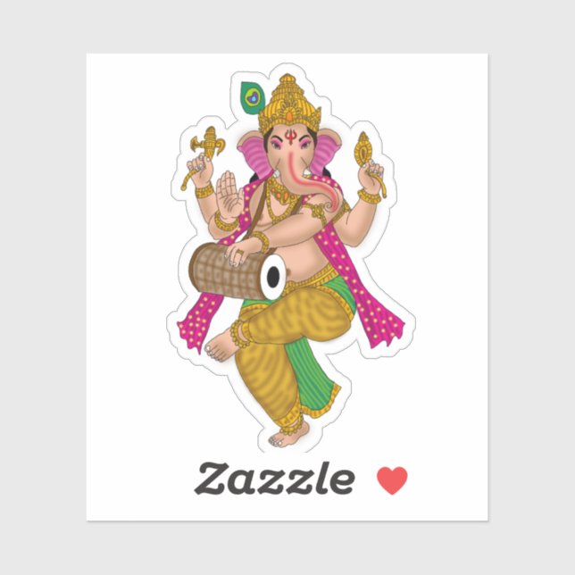 Adesivo do Ganesha Dançante (Folha)