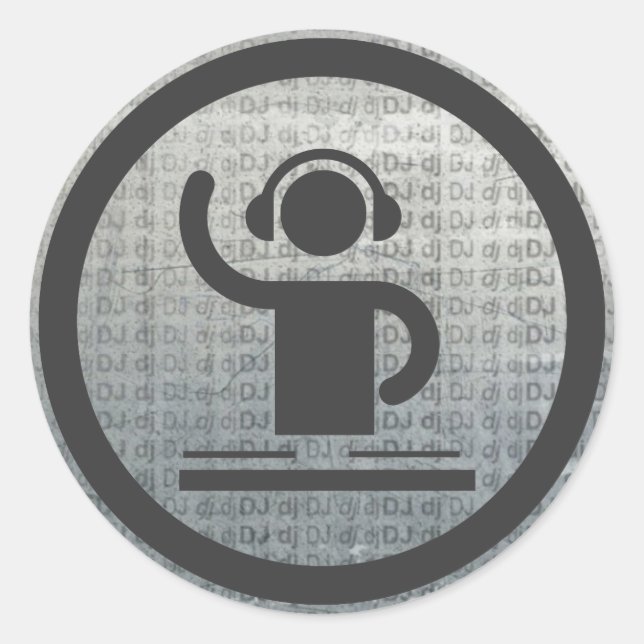 adesivo do ícone do dj metálico (Frente)