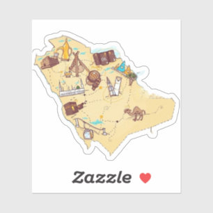adesivo do mapa arábia saudita