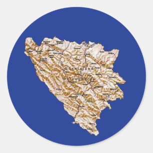 Adesivo do Mapa da Bósnia-Herzegovina