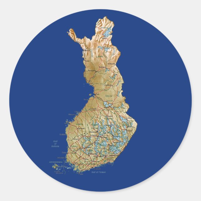 Adesivo do Mapa da Finlândia (Frente)