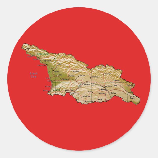 Adesivo do Mapa da Geórgia (Frente)