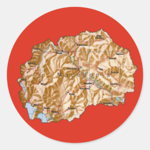 Adesivo do Mapa da Macedônia do Norte